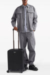 re-nylon and saffiano leather trolley