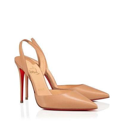 Kate Slingback 100 Beige Leather Pumps