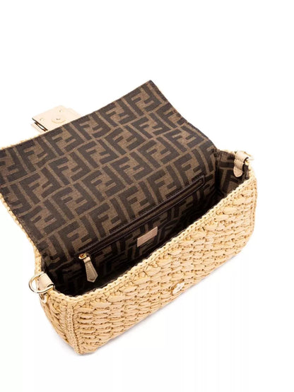 viscose fibre crochet medium baguette bag