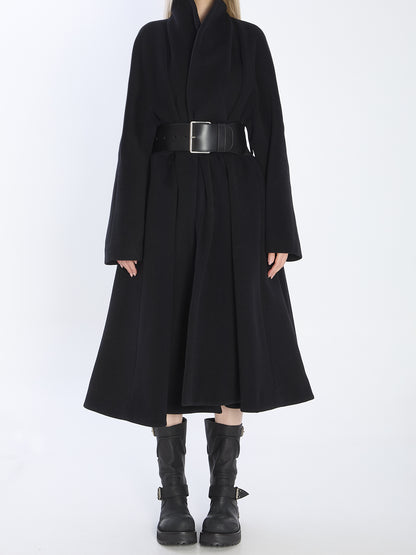 BALENCIAGA 36 wrap coat in black wool 