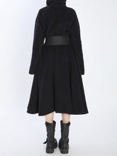 BALENCIAGA 36 wrap coat in black wool 