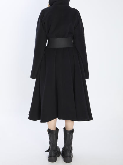 BALENCIAGA 36 wrap coat in black wool 