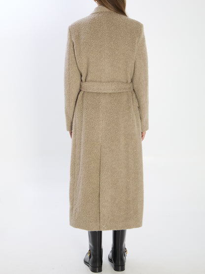 GOLDEN GOOSE 38 greige double-breasted coat