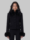 short coat with faux fur inserts