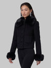short coat with faux fur inserts