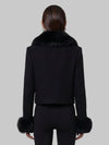 short coat with faux fur inserts