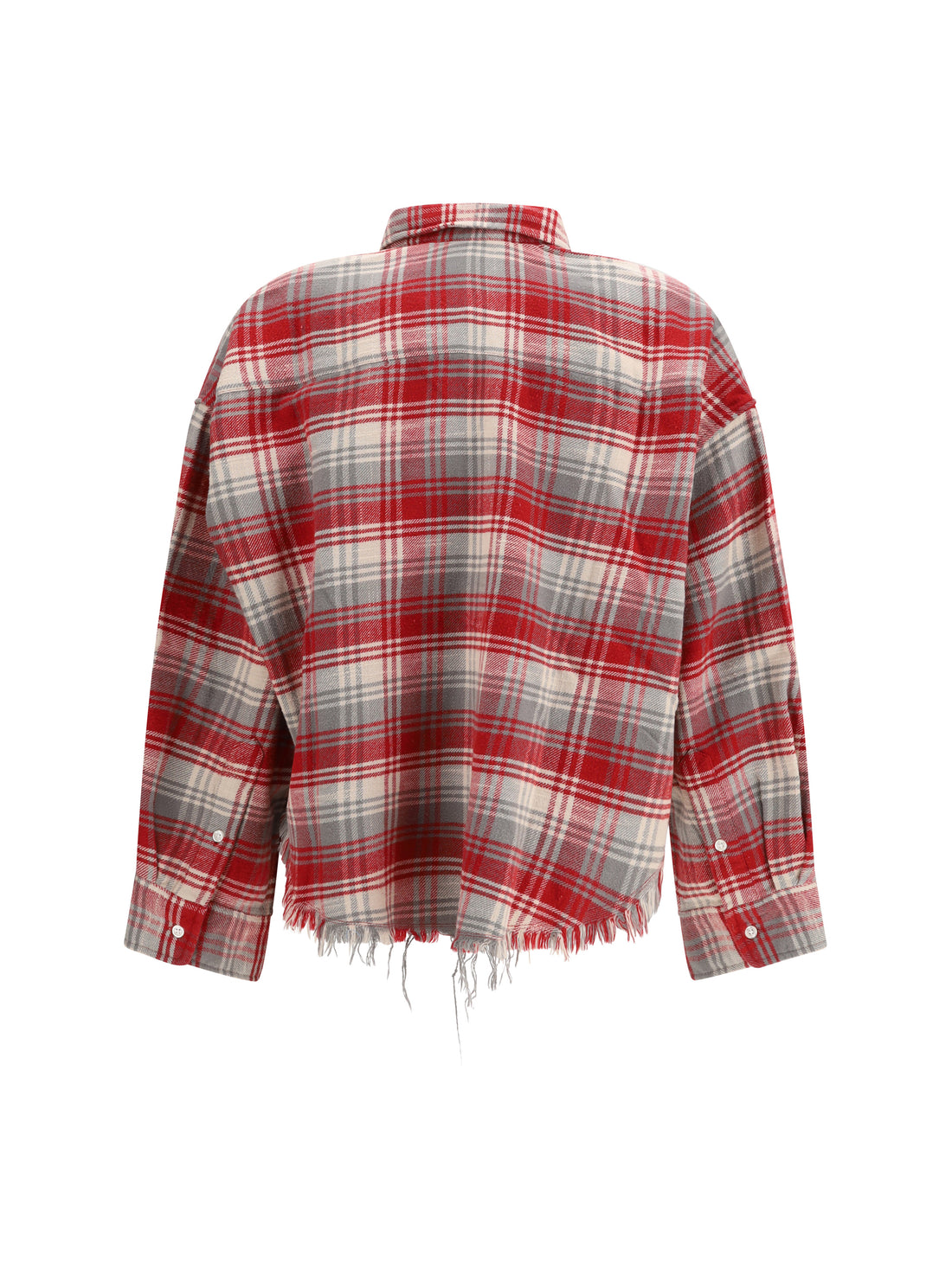 R13 M plaid shirt with frayed hem