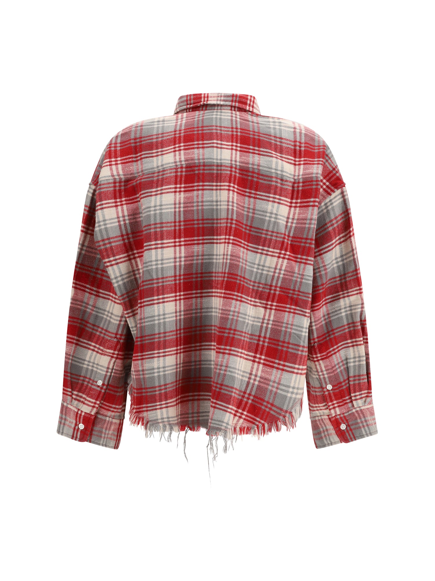 R13 M plaid shirt with frayed hem