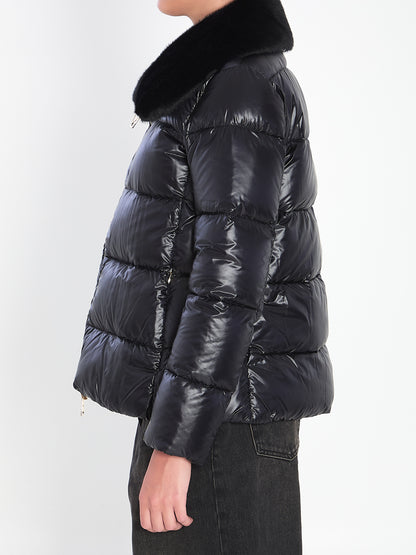 HERNO 40 light puffer with collar fur 