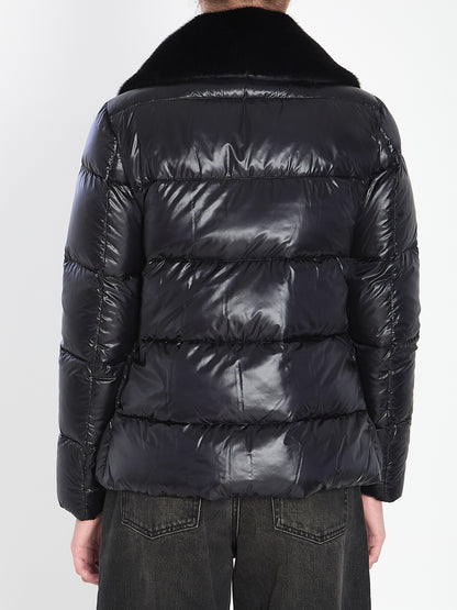 HERNO 40 light puffer with collar fur 
