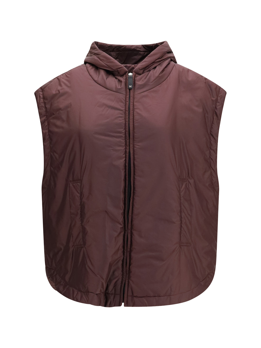 MAX MARA THE CUBE 38 hooded padded vest in water repellent canvas