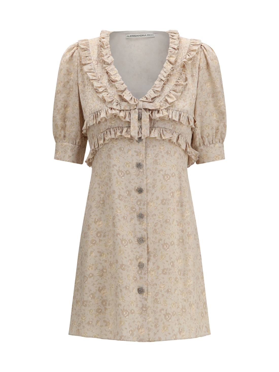 ALESSANDRA RICH 38 floral dress with ruffles