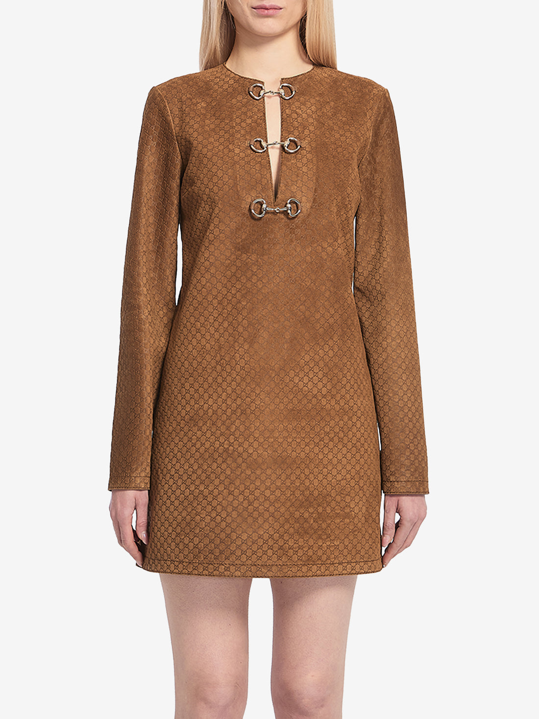 GUCCI 40 gg suede mini dress