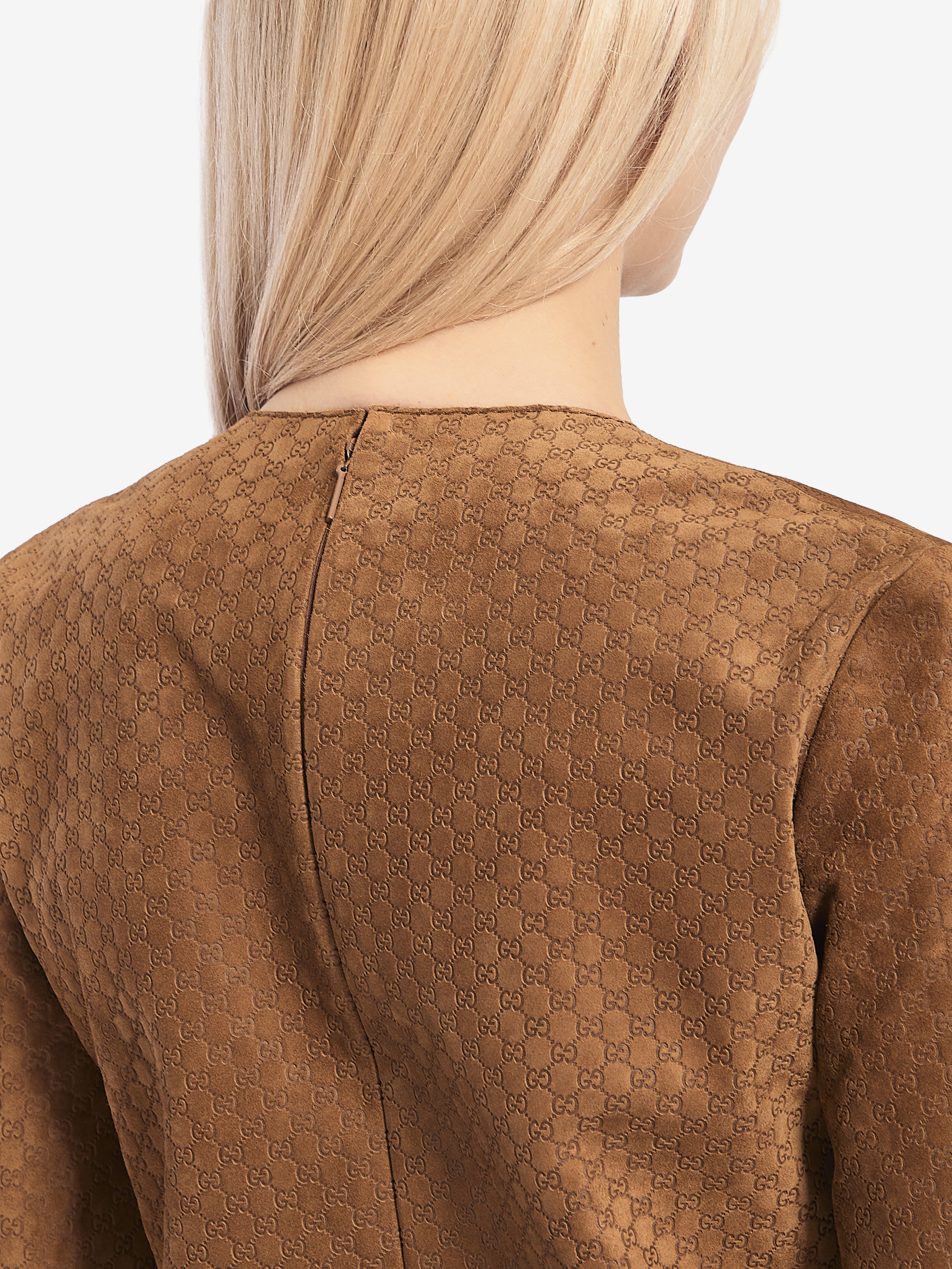 GUCCI 40 gg suede mini dress