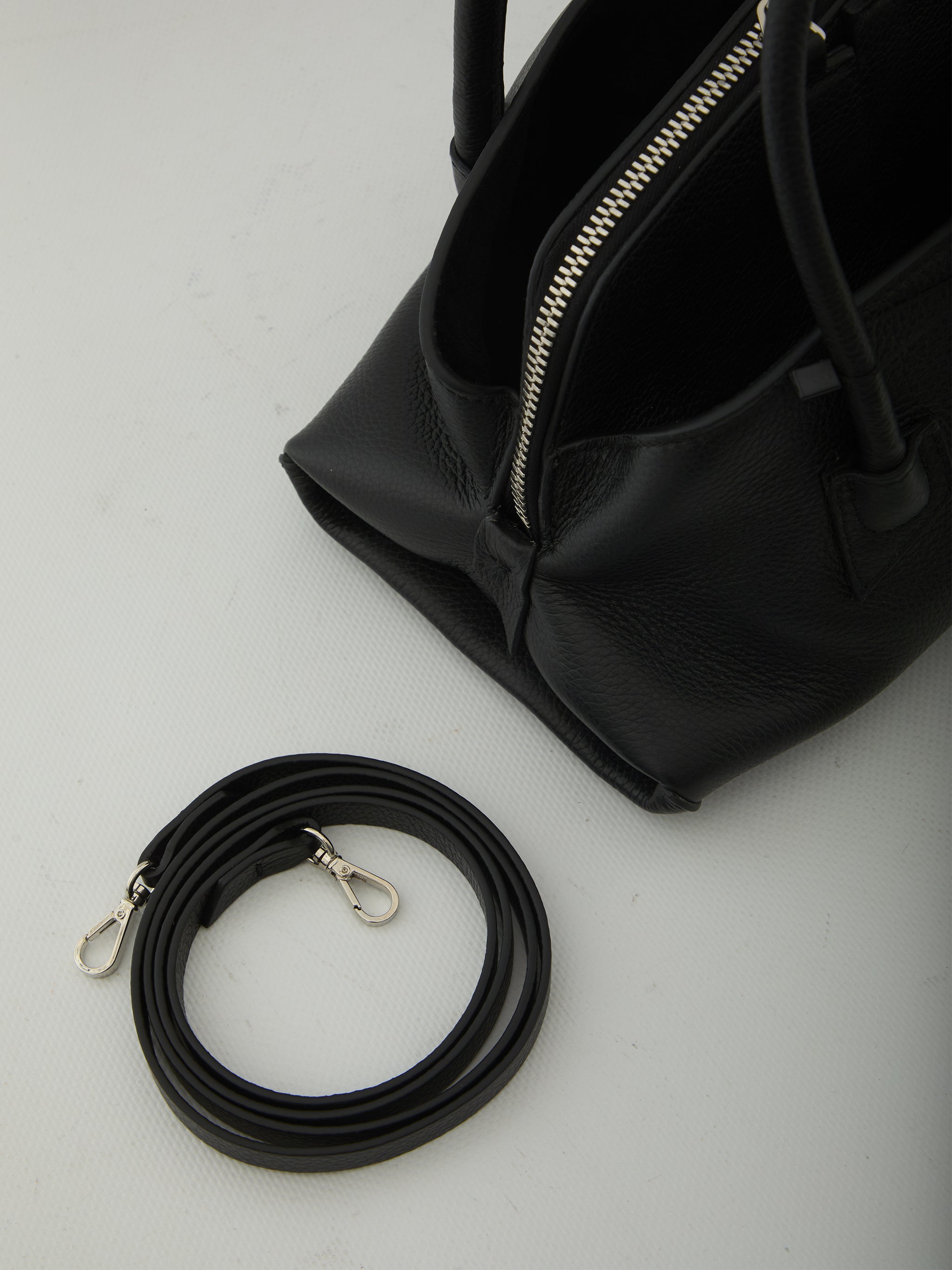 la passeggiata top handle black bag mini