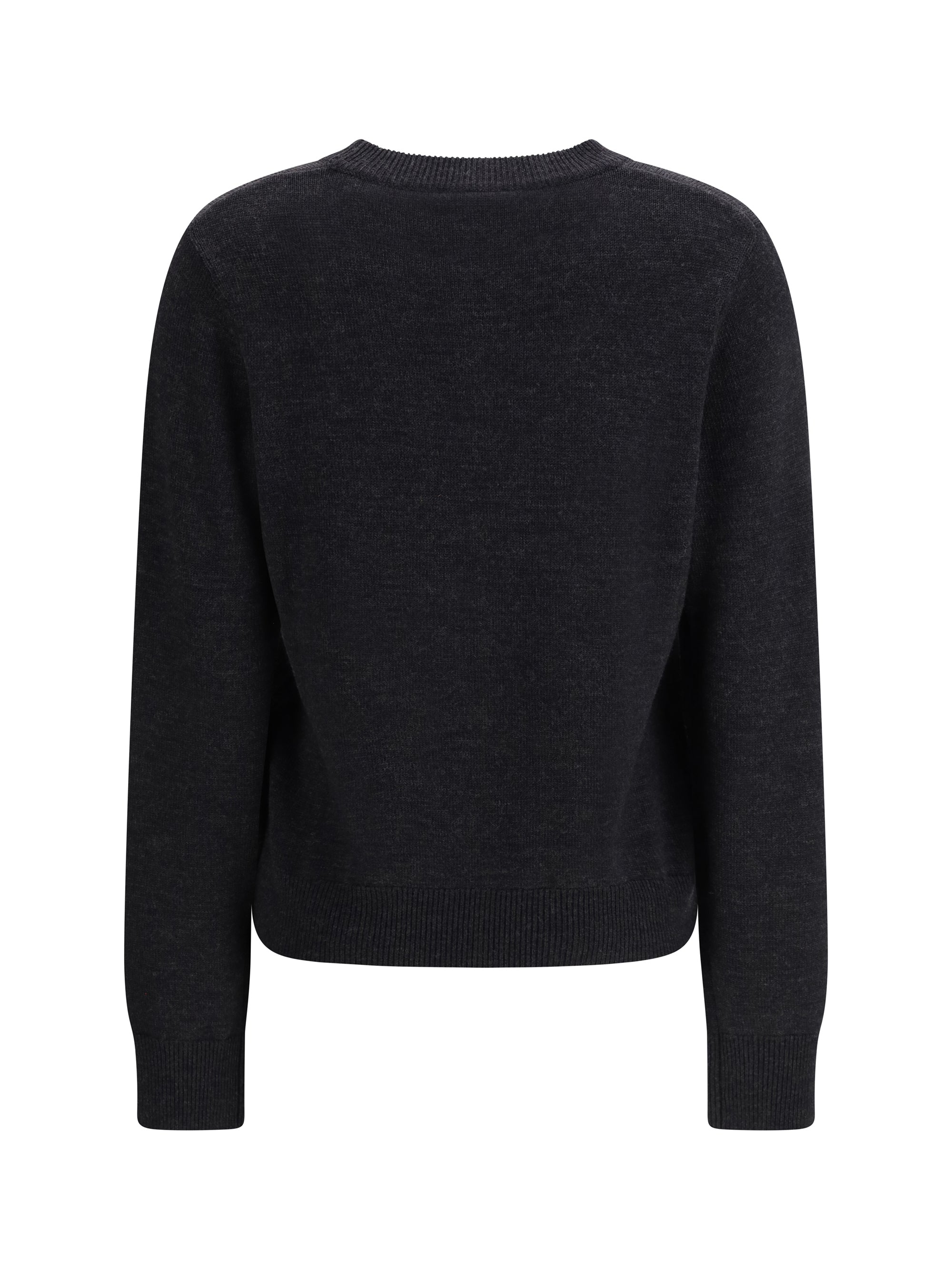 crochet appliqué merino sweater