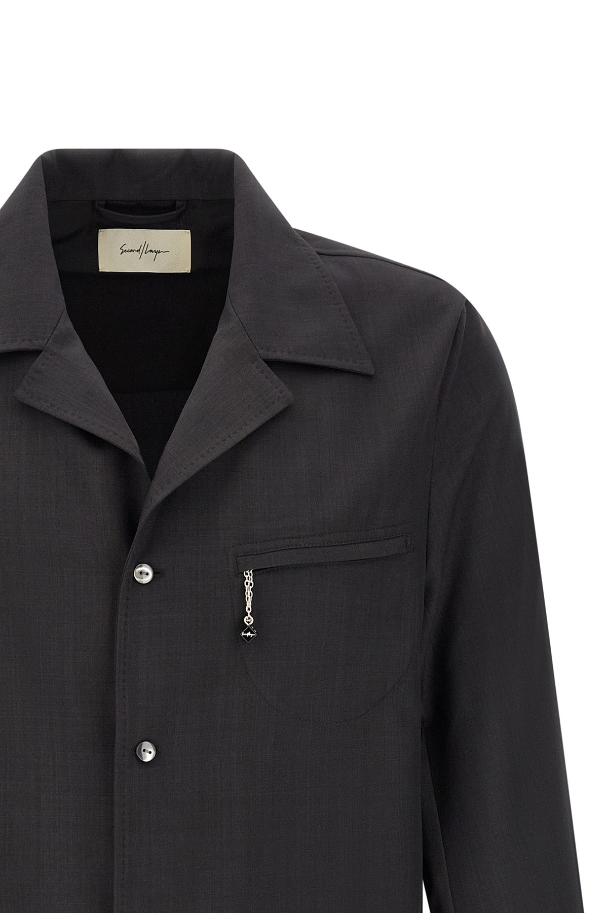fairmont safari shirt in fresh effect wool mélange fabric