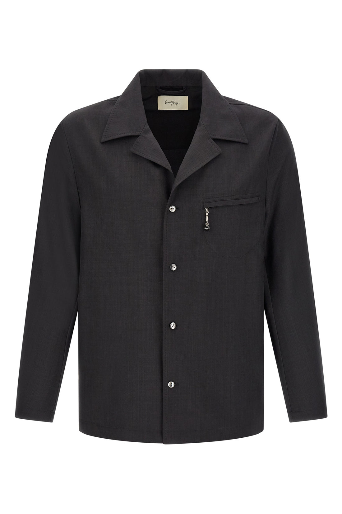 SECOND/LAYER 50 fairmont safari shirt in fresh effect wool mélange fabric