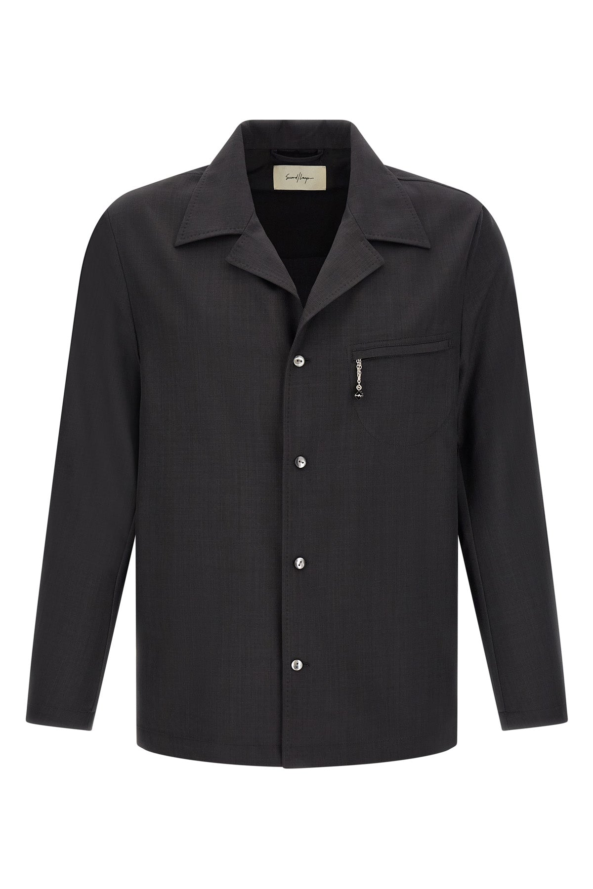 fairmont safari shirt in fresh effect wool mélange fabric
