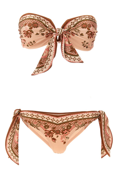aster floral paisley print lycra bikini