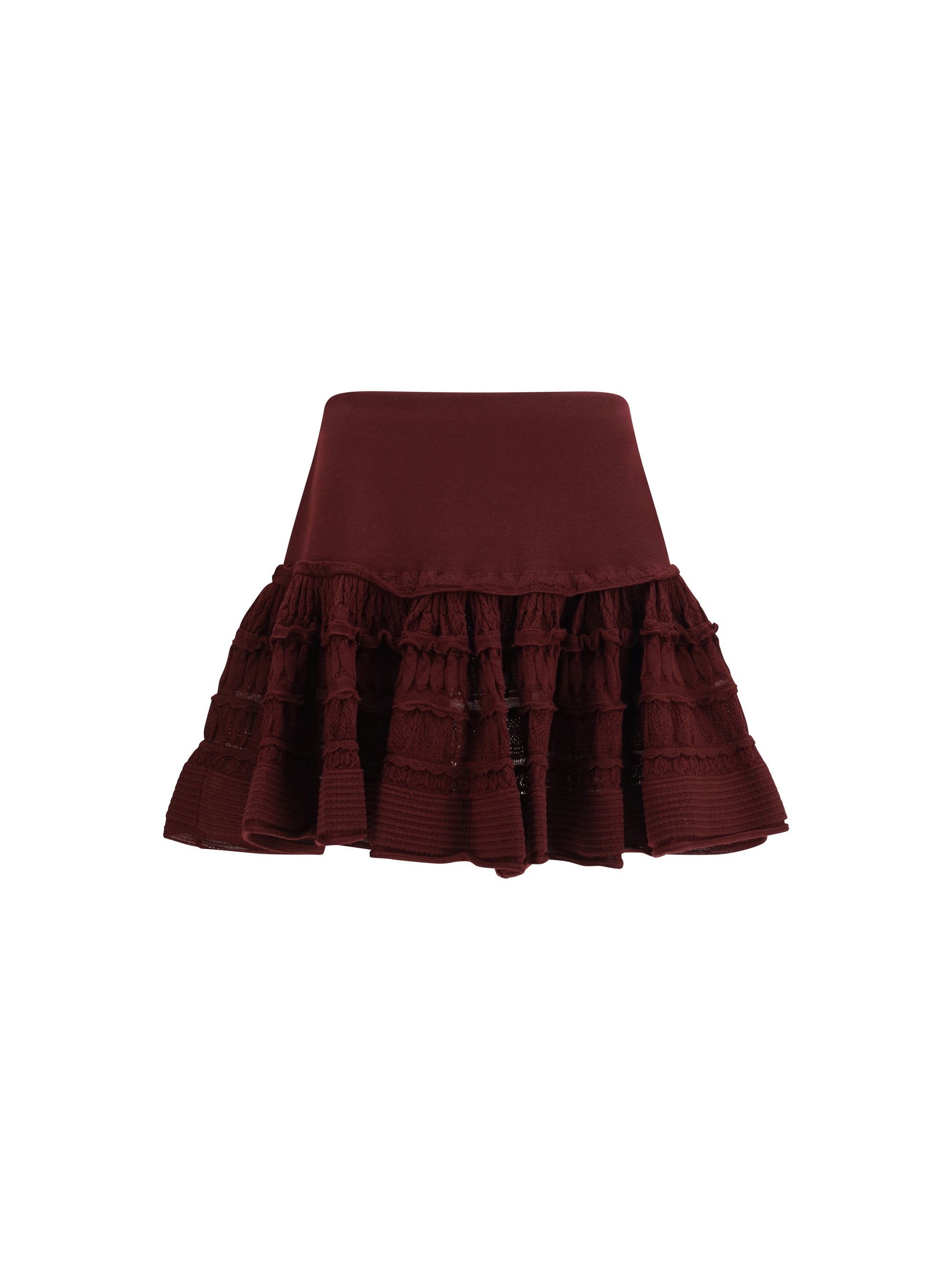 wool crinoline ruffle mini skirt