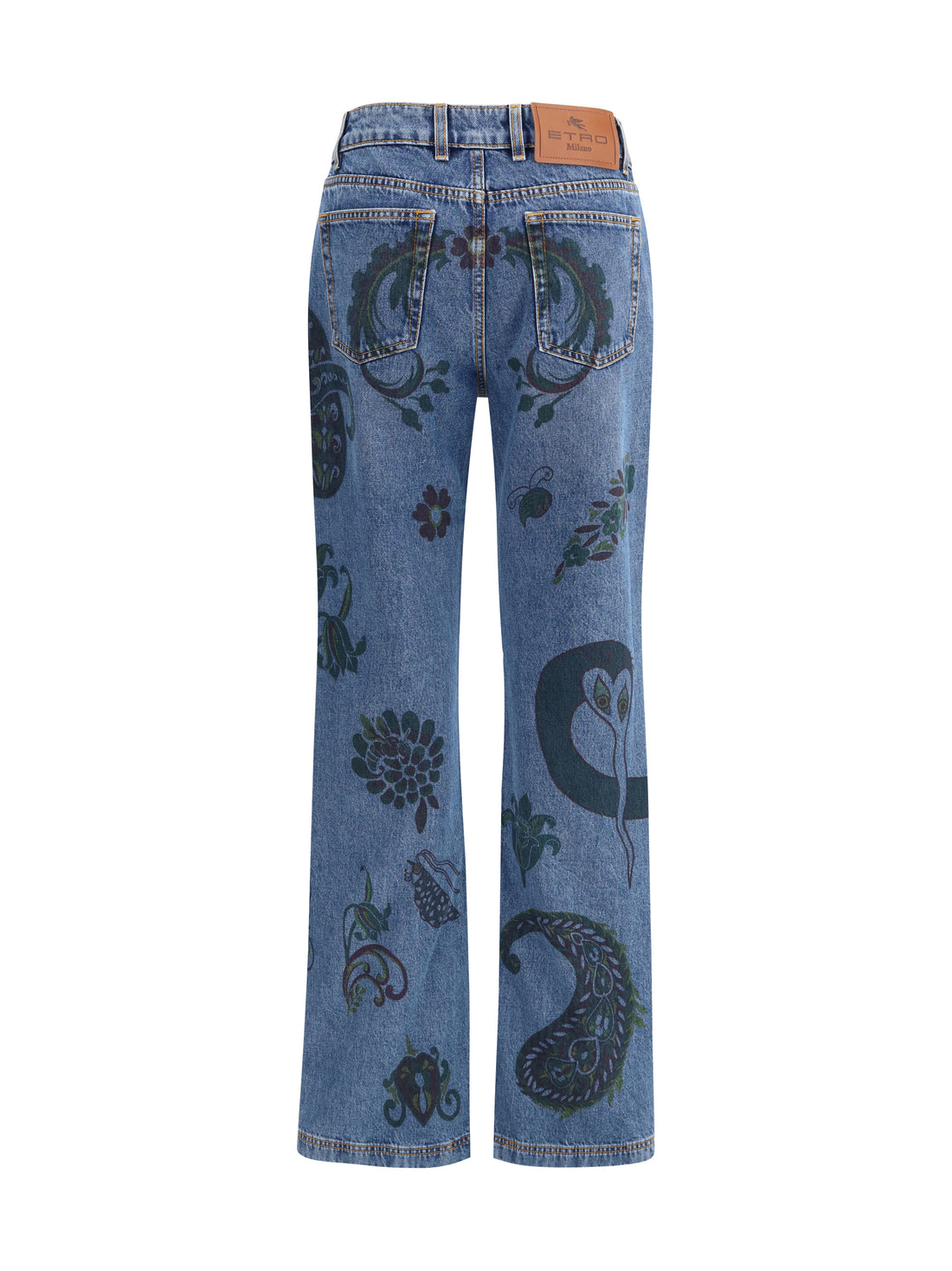 ETRO 26 flower and bee print flare jeans