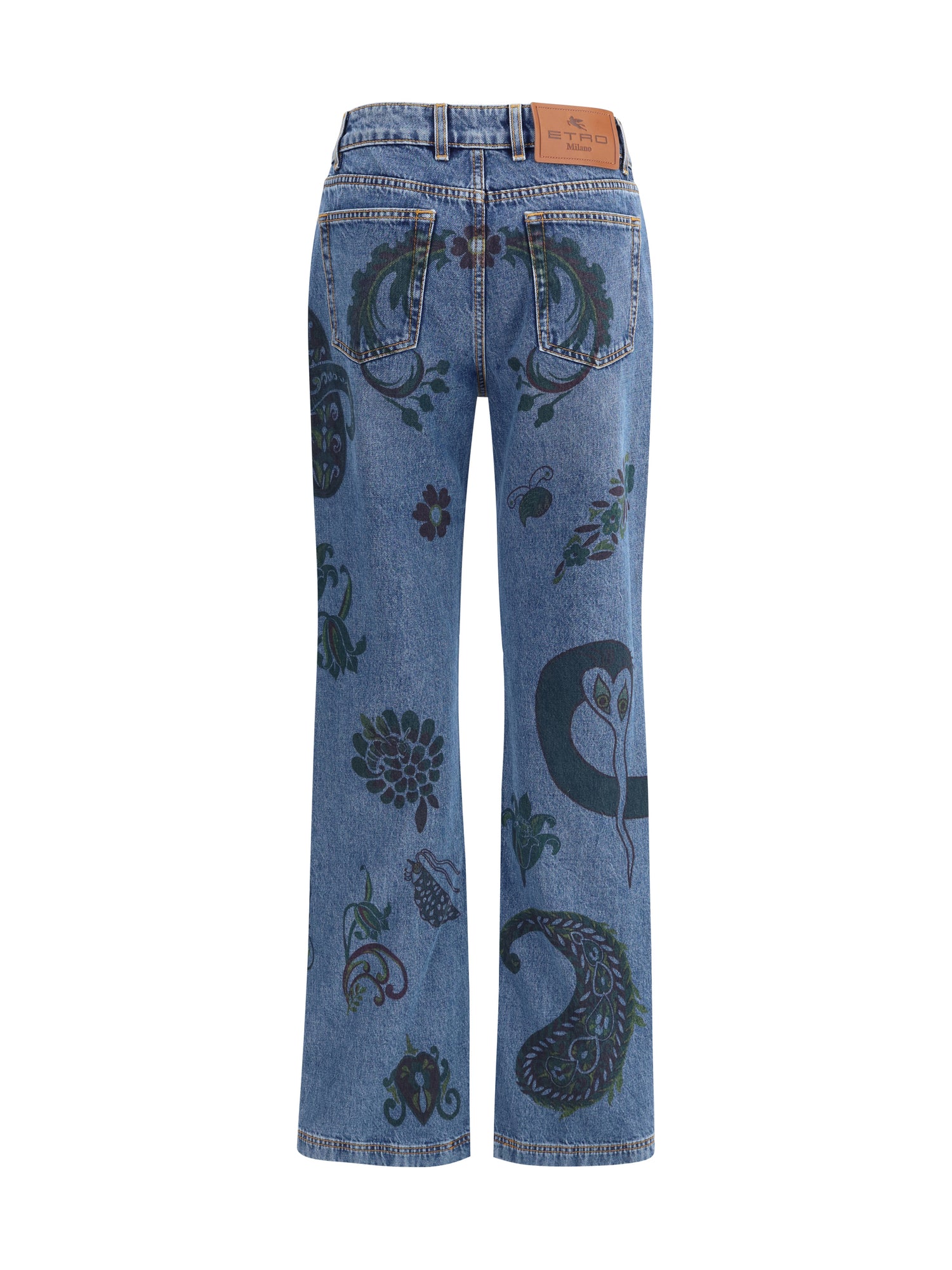 ETRO 26 flower and bee print flare jeans