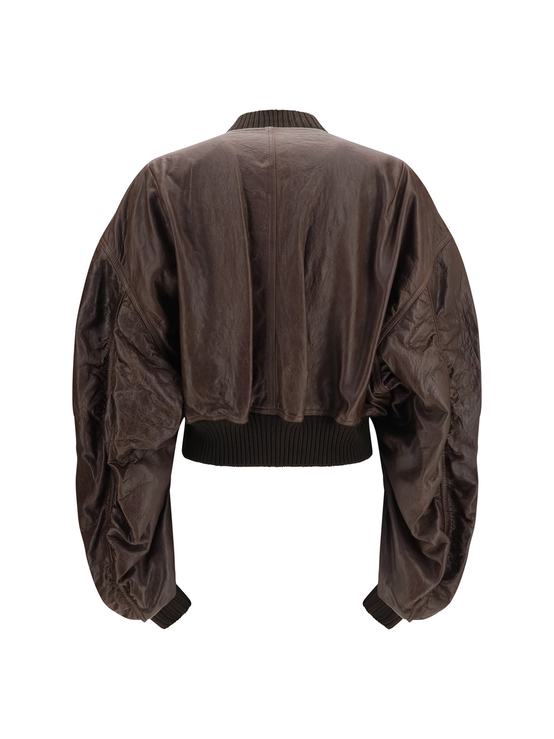 RICK OWENS 40 cropped leather bomber jacket