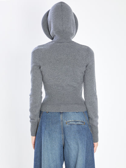 ALAIA 36 sculptural-hood pullover