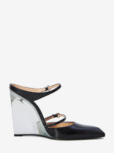 GUCCI 37 mules with transparent wedge heel