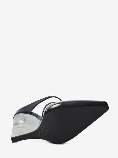 GUCCI 37 mules with transparent wedge heel