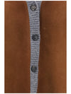 suede and wool cardigan