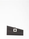 asymmetrical strass buckle clutch