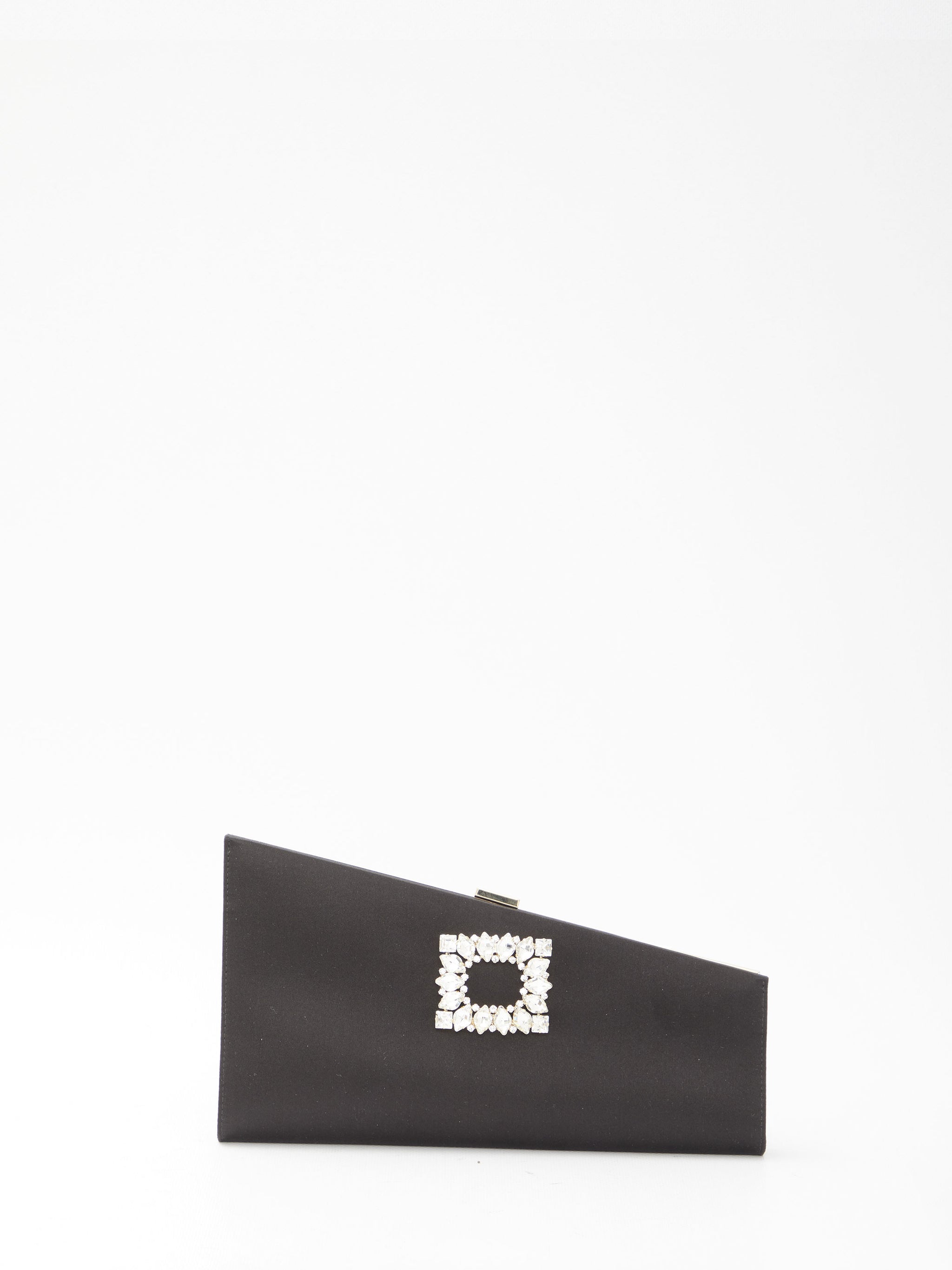 asymmetrical strass buckle clutch
