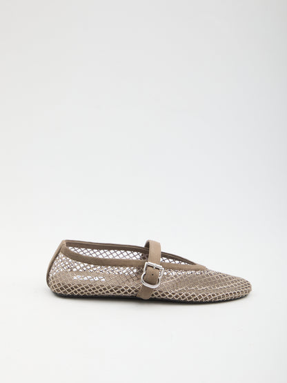 ALAIA 36 ballet flats in strass fishnet 