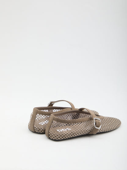 ALAIA 36 ballet flats in strass fishnet 