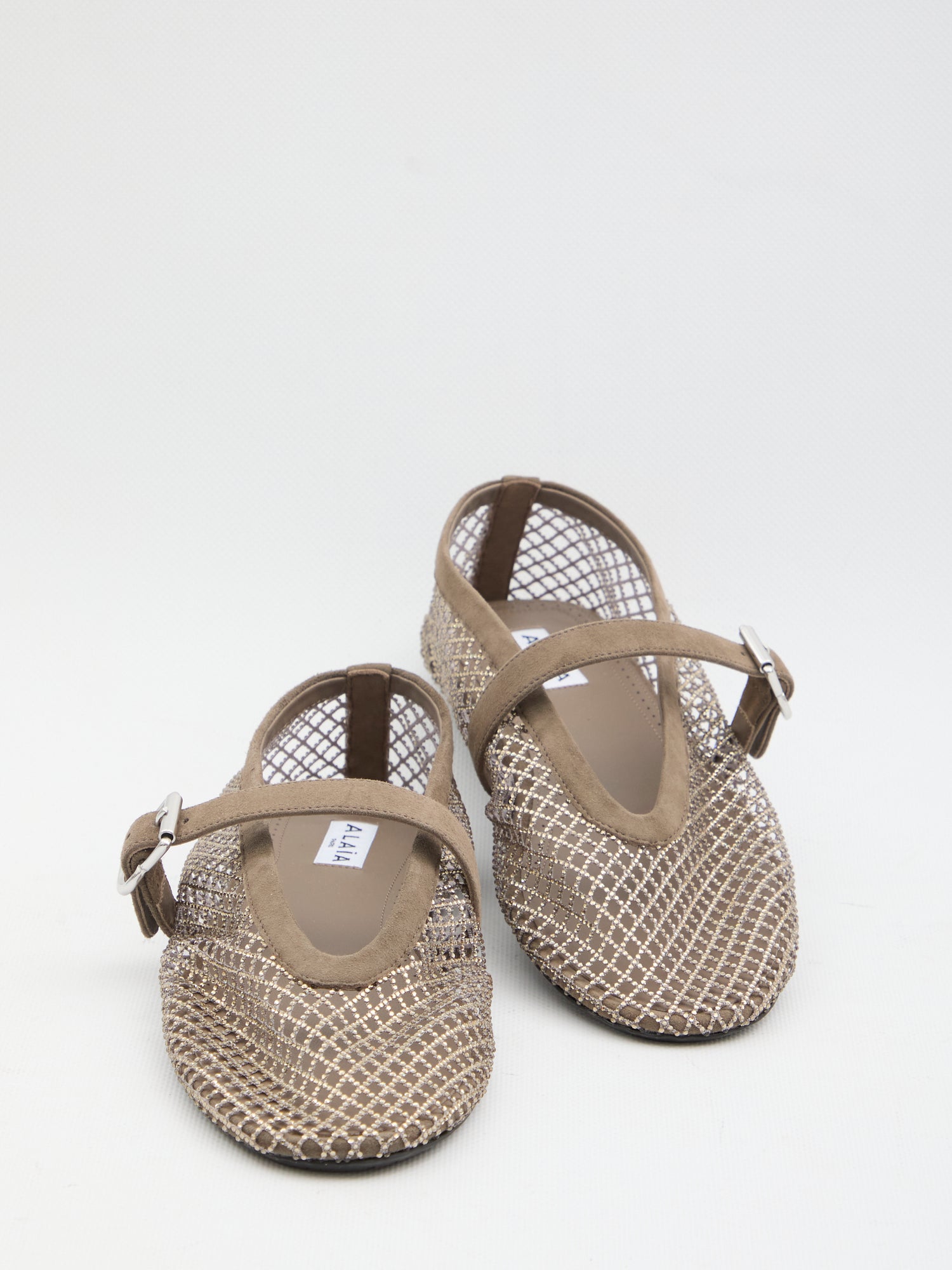 ALAIA 36 ballet flats in strass fishnet 