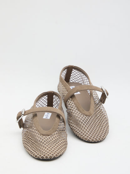 ALAIA 36 ballet flats in strass fishnet 
