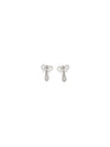 crystal bow pearl earrings