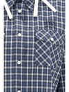 checked hooded shirt