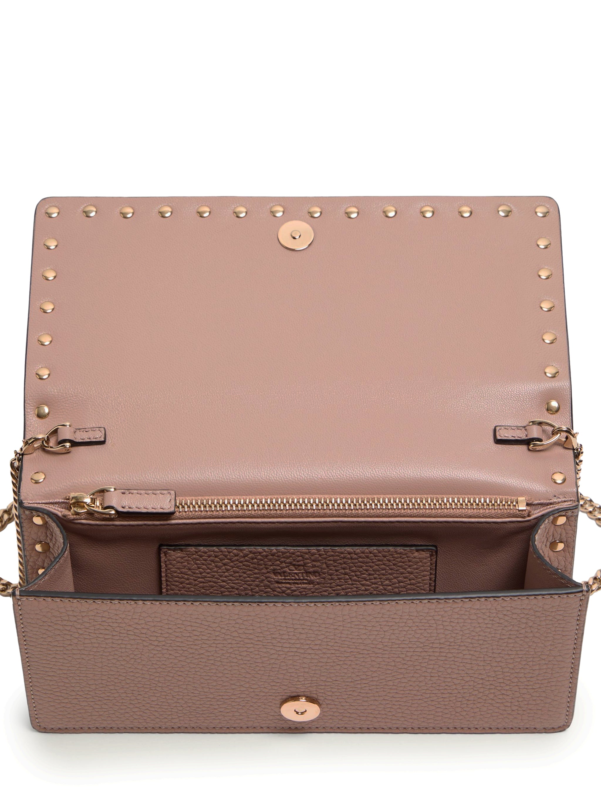 poudre pink rockstud wallet bag