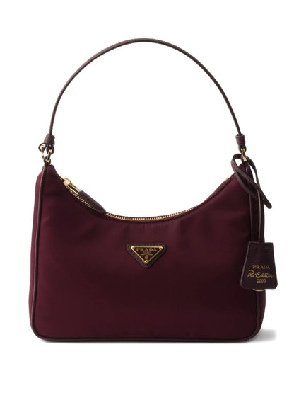 PRADA Re-Edition 2005 Nylon Shoulder Bag – Burgundy