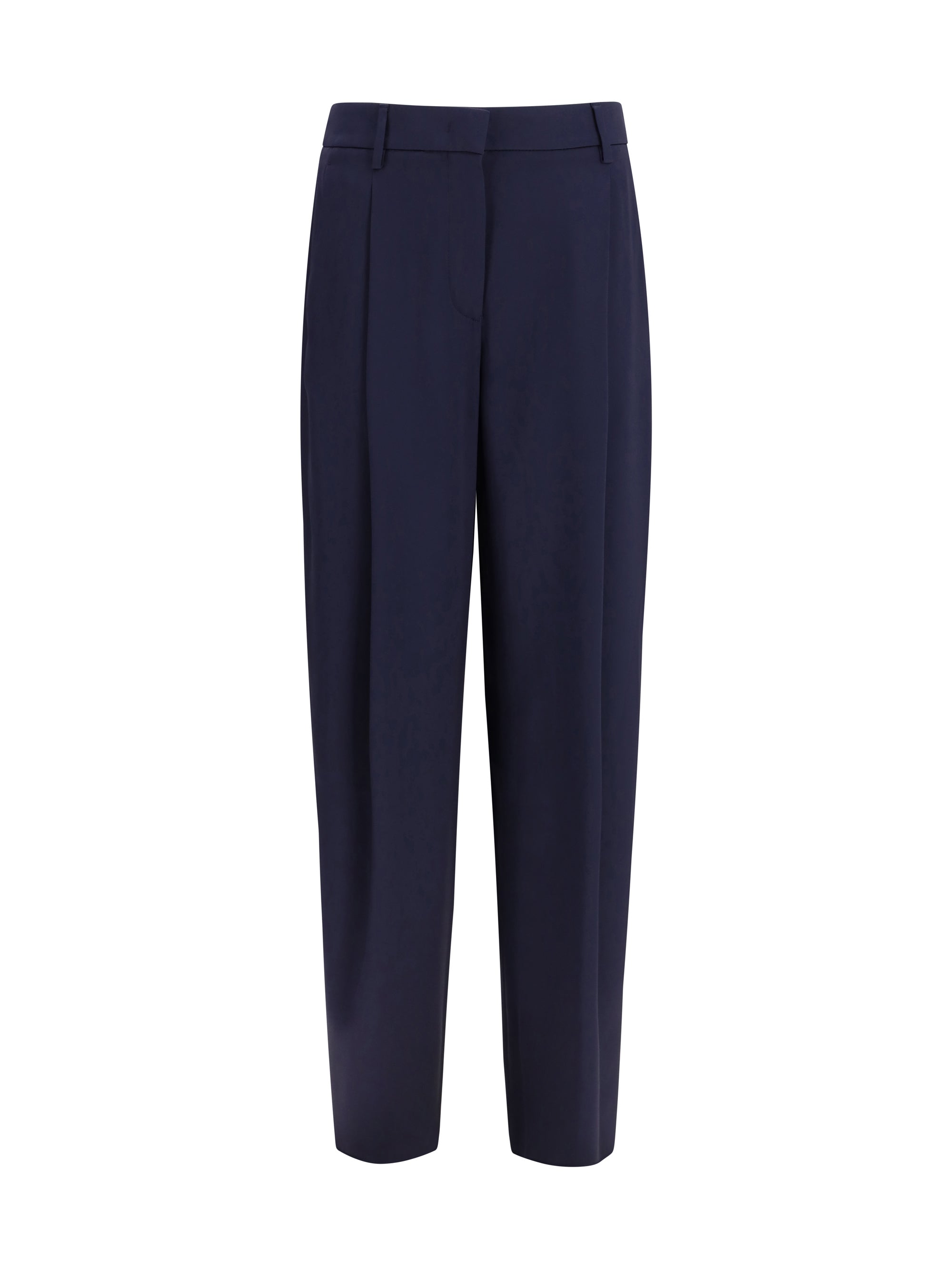 pleated silk pants