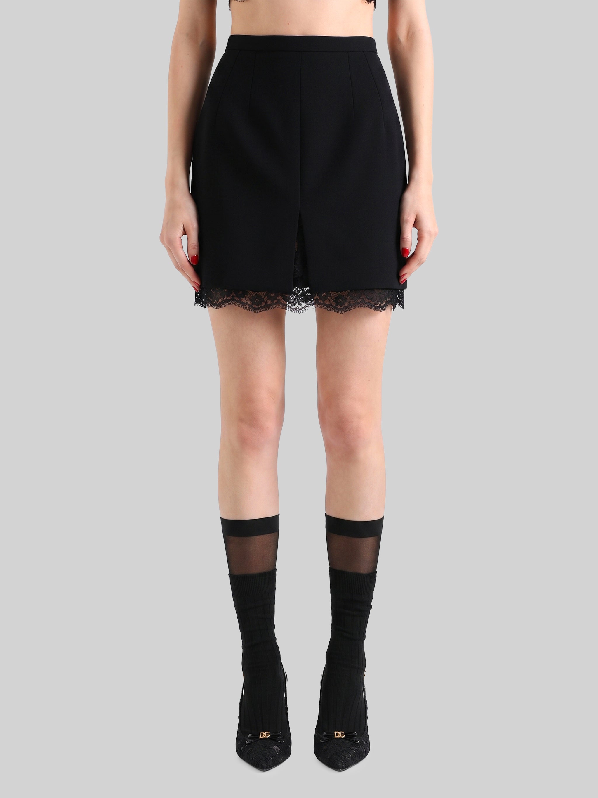 mini skirt in wool double crêpe