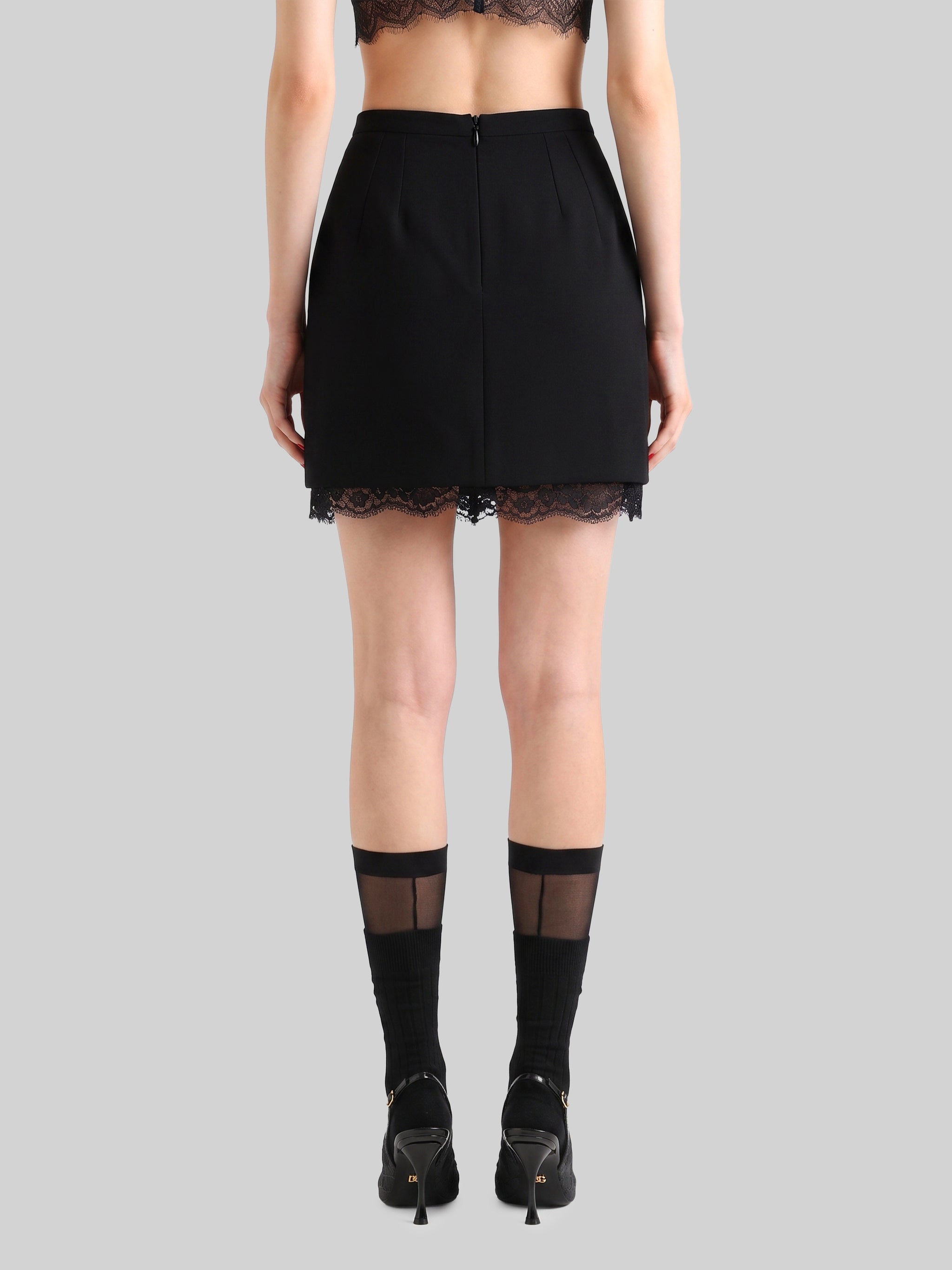 mini skirt in wool double crêpe