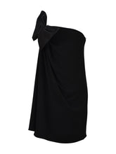 SAINT LAURENT 38 mini black dress with bow