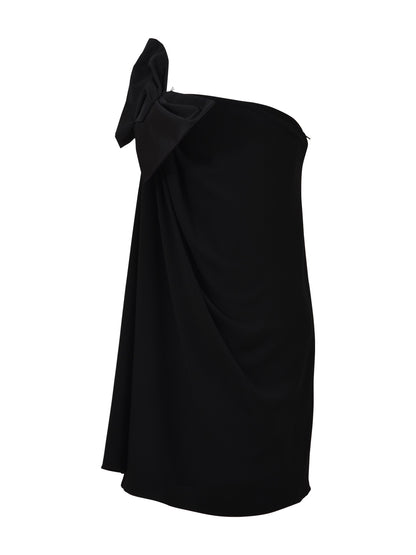 SAINT LAURENT 38 mini black dress with bow