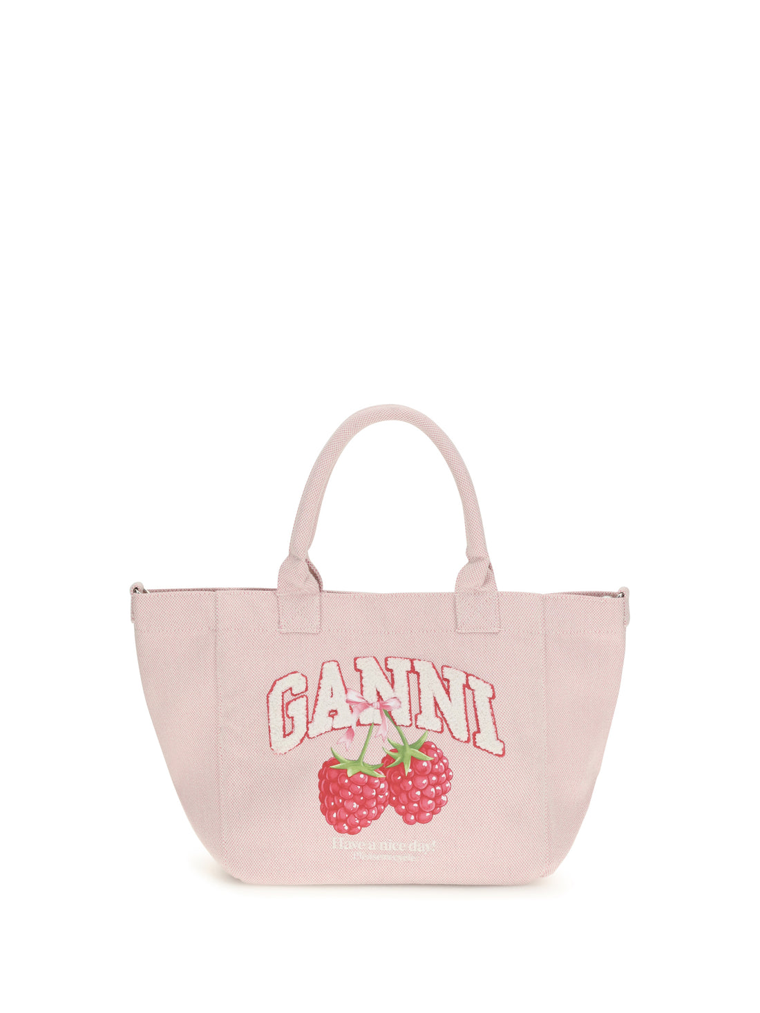 GANNI OS small easy shopper raspberry print