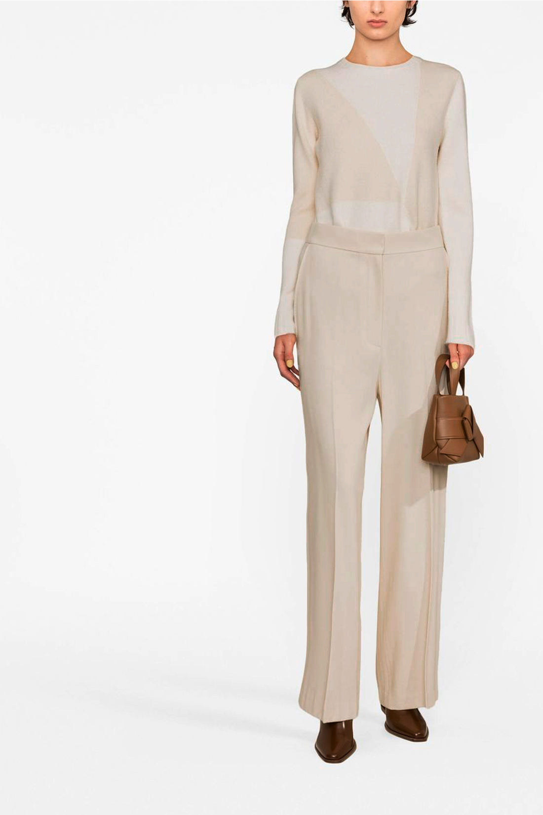 KHAITE 2 strannly viscose blend wool pants