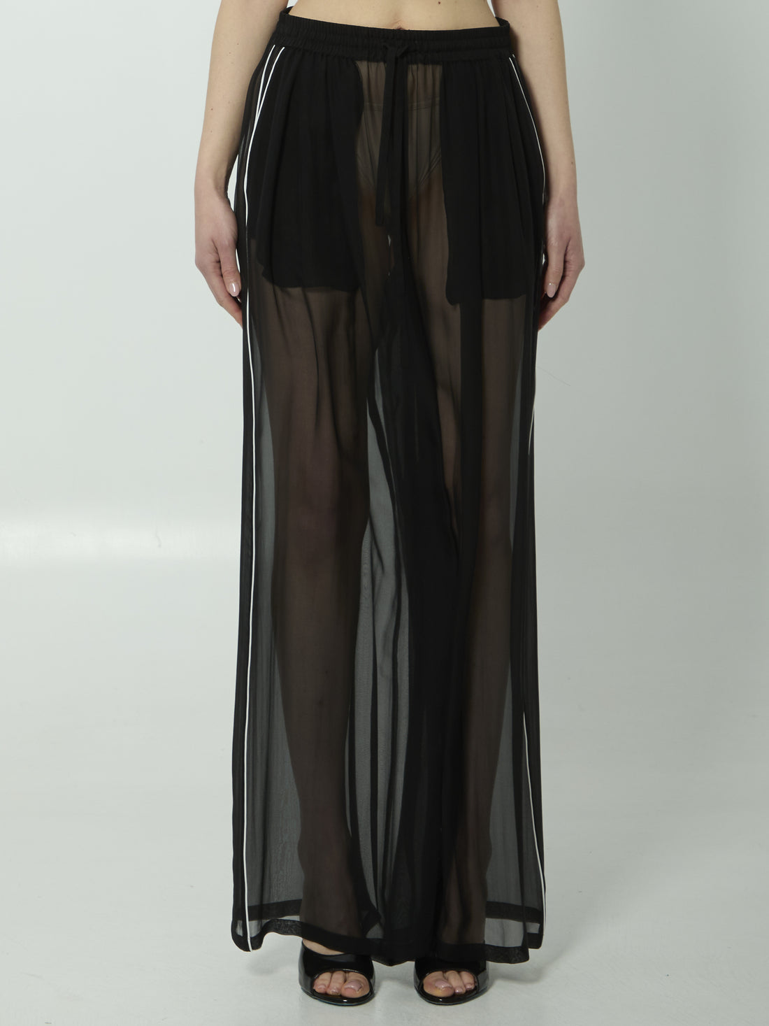 DOLCE&amp;GABBANA 40 silk chiffon trousers